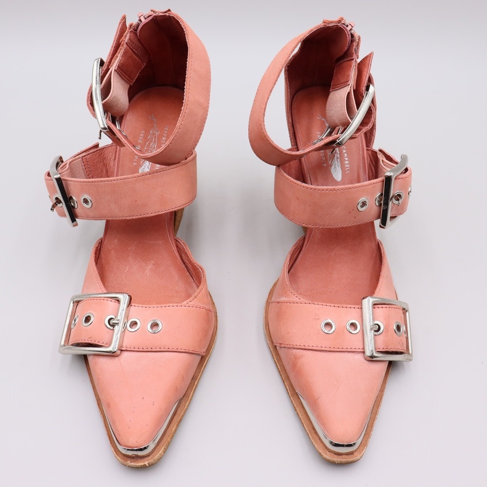 Jeffrey Campbell x Free People Hendrix Heels Size 8 US Rose Pink Leather Western